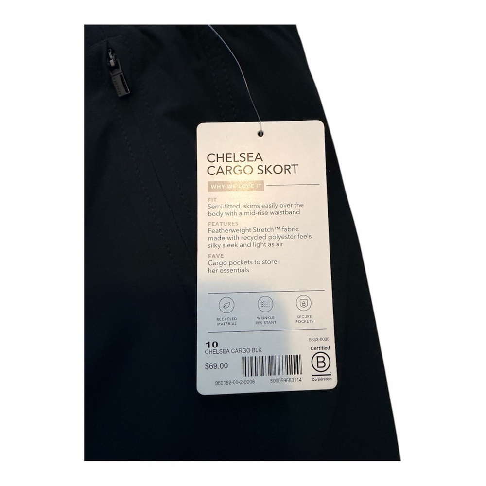 ATHLETA Chelsea Cargo Skort Blsck size 10 NWT - Picture 3 of 5